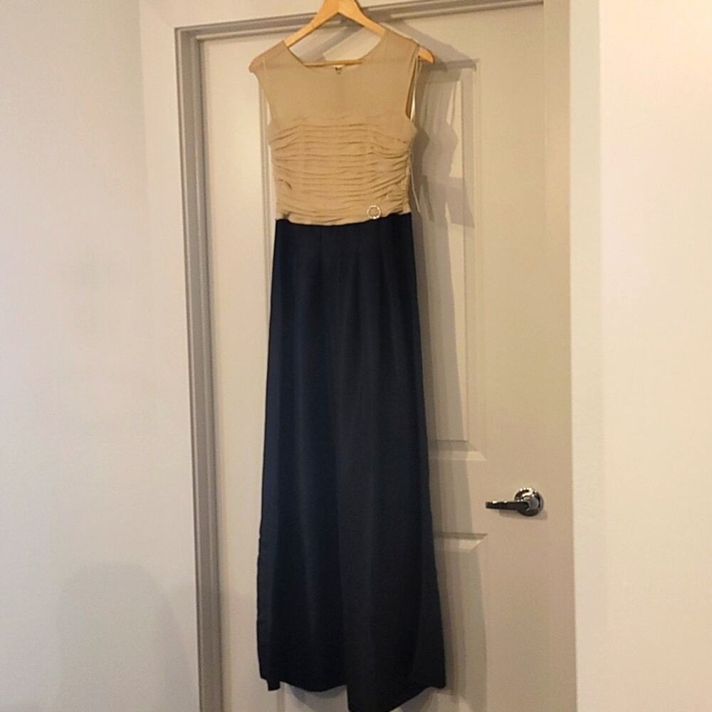 Sangria Creme and black gown